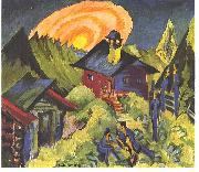 Ernst Ludwig Kirchner Moon rising at the Staffelalp oil